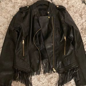 Steve Madden black faux leather jacket (NWOT’  ) BEAUTIFUL. JACKET!!)